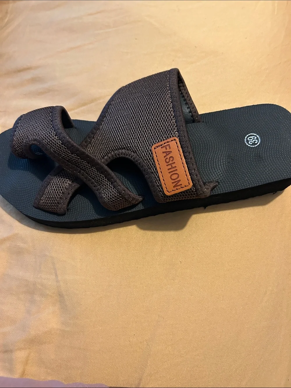 Brown Sandal Slides with Straps